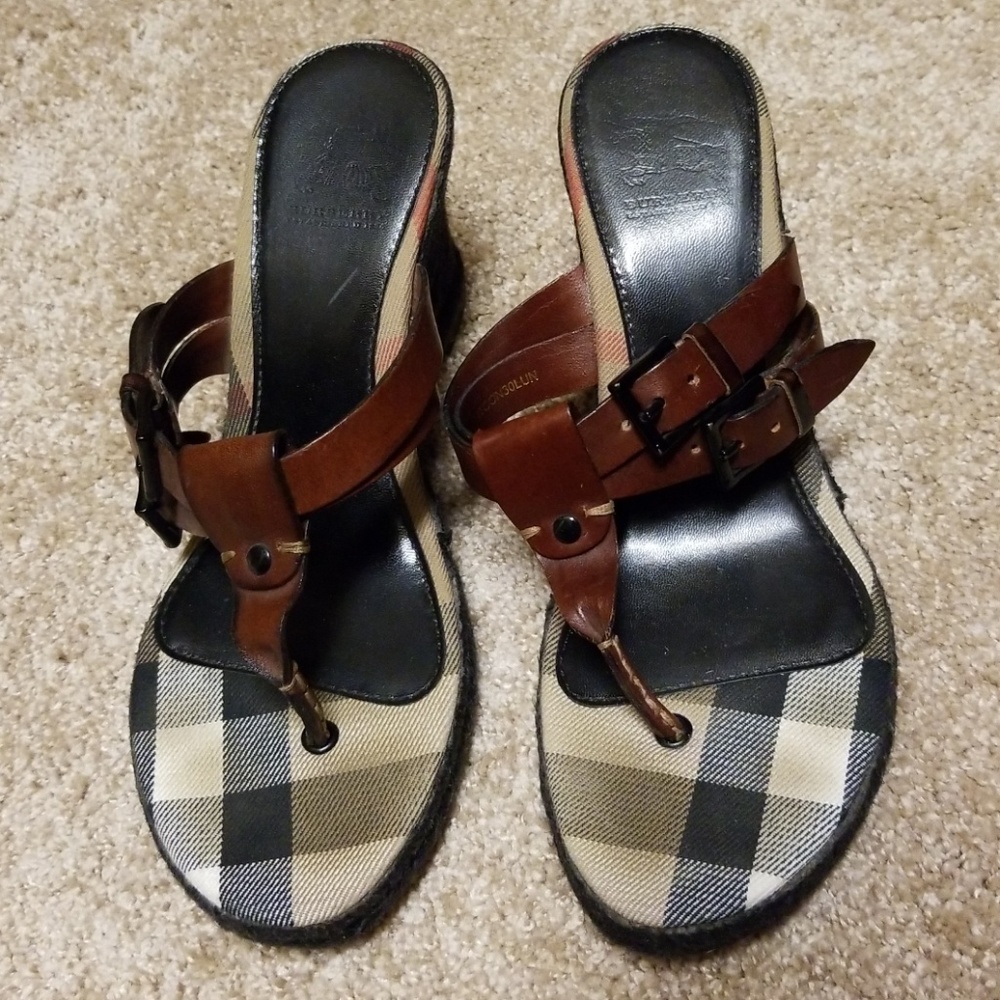 Authentic burberry brown sandals size 8